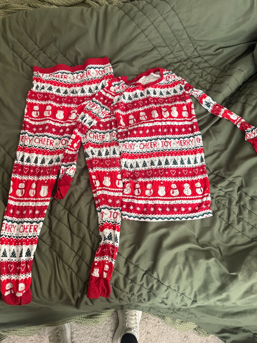 Little Sleepies Red & White Snowman Holiday kids Pajama Set